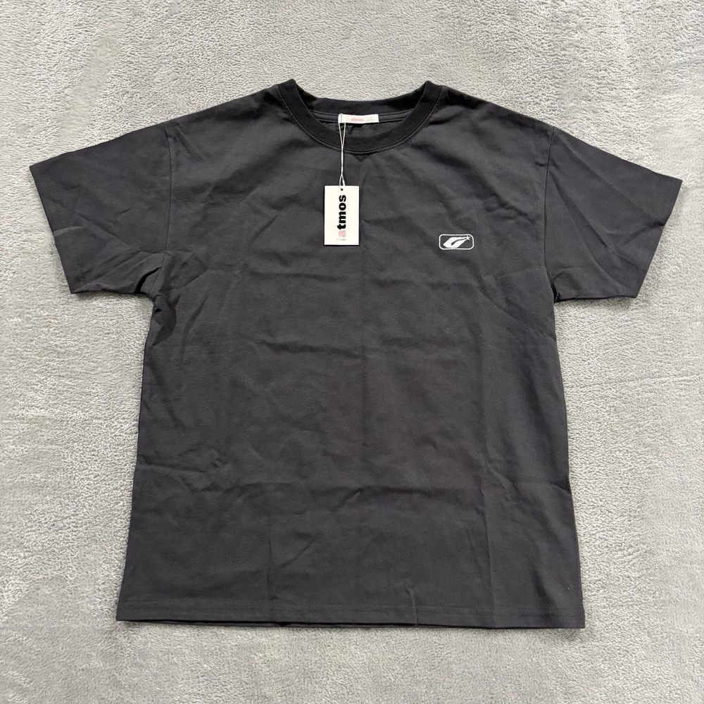 ATMOS T Shirt Men's Medium Boxy Yokohama Japan Short Sleeve Blank Logo Black